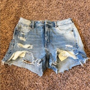 American Eagle Outfitters Light Blue Distressed Jean Shorts